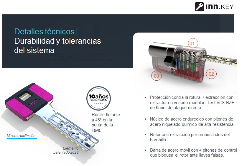 Bombillo anti bumping y llave de seguridad INN Madrid